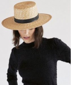 Janessa Leone raffia boater hat