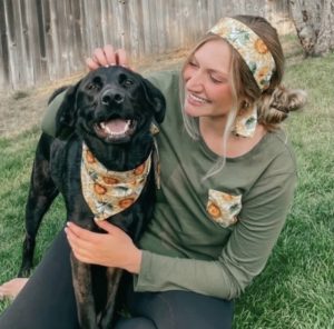 Matching Fall owner and dog Headband and bandana