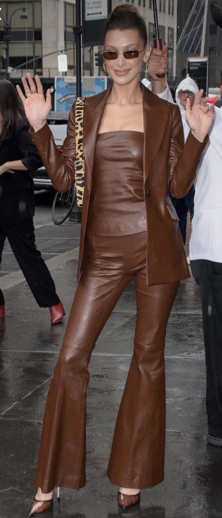 Brown leather outfit