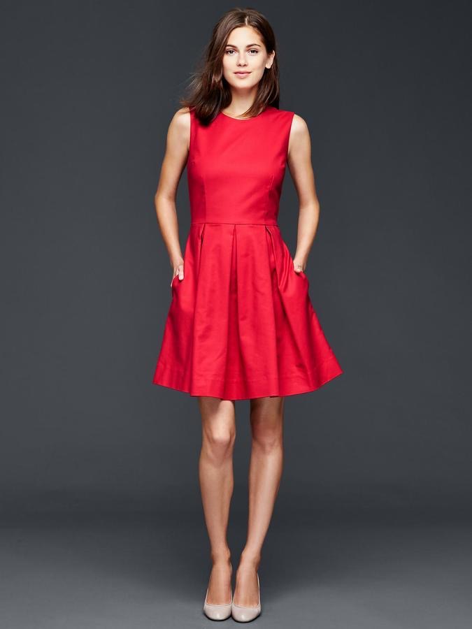 Red fit and flare dress