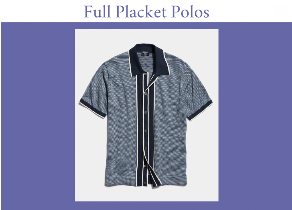 Navy Full placket polo