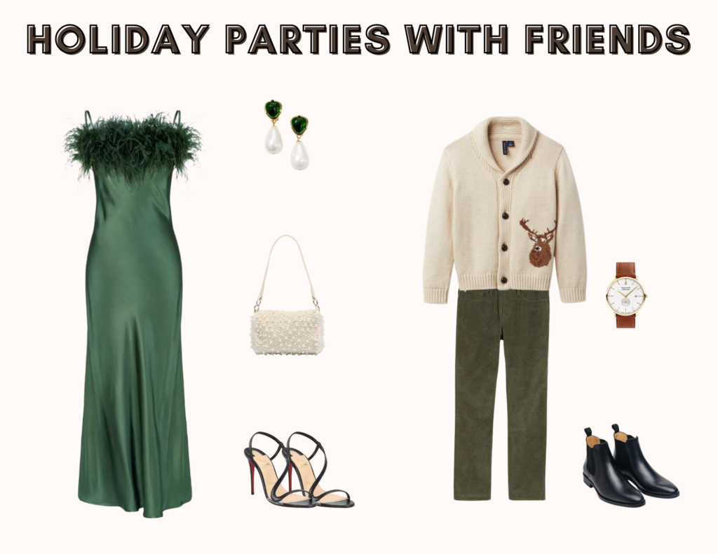 green work holiday party outfit idea