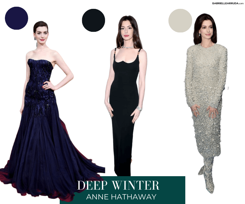 anne hathaway celebrity colorpalettesbest shades inspiration wintercolor theory fashion styling